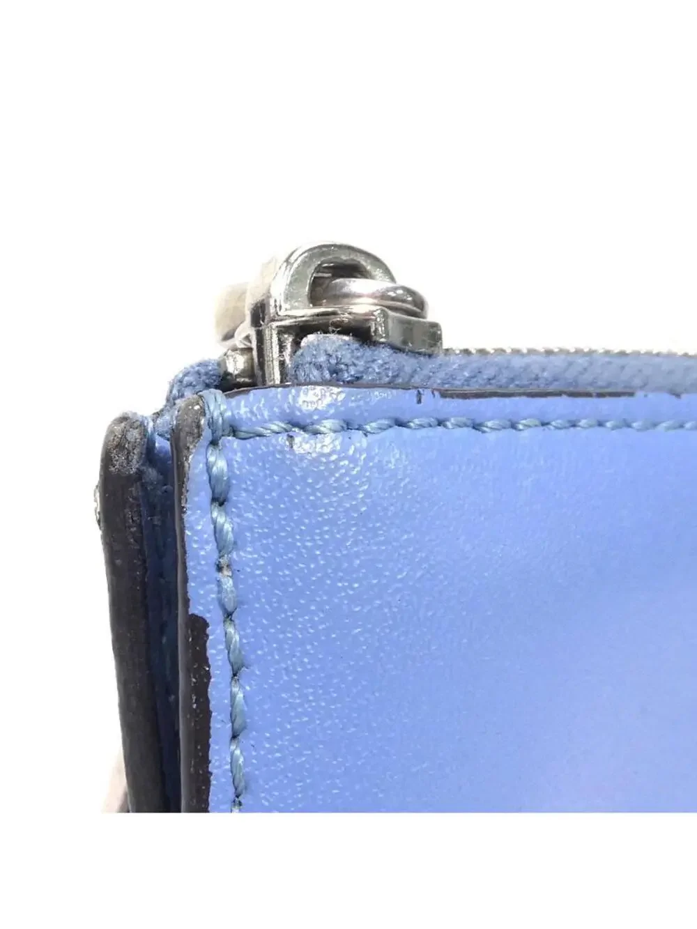 Auth Fendi F Is Coin Purse Case Blue #280388F20B